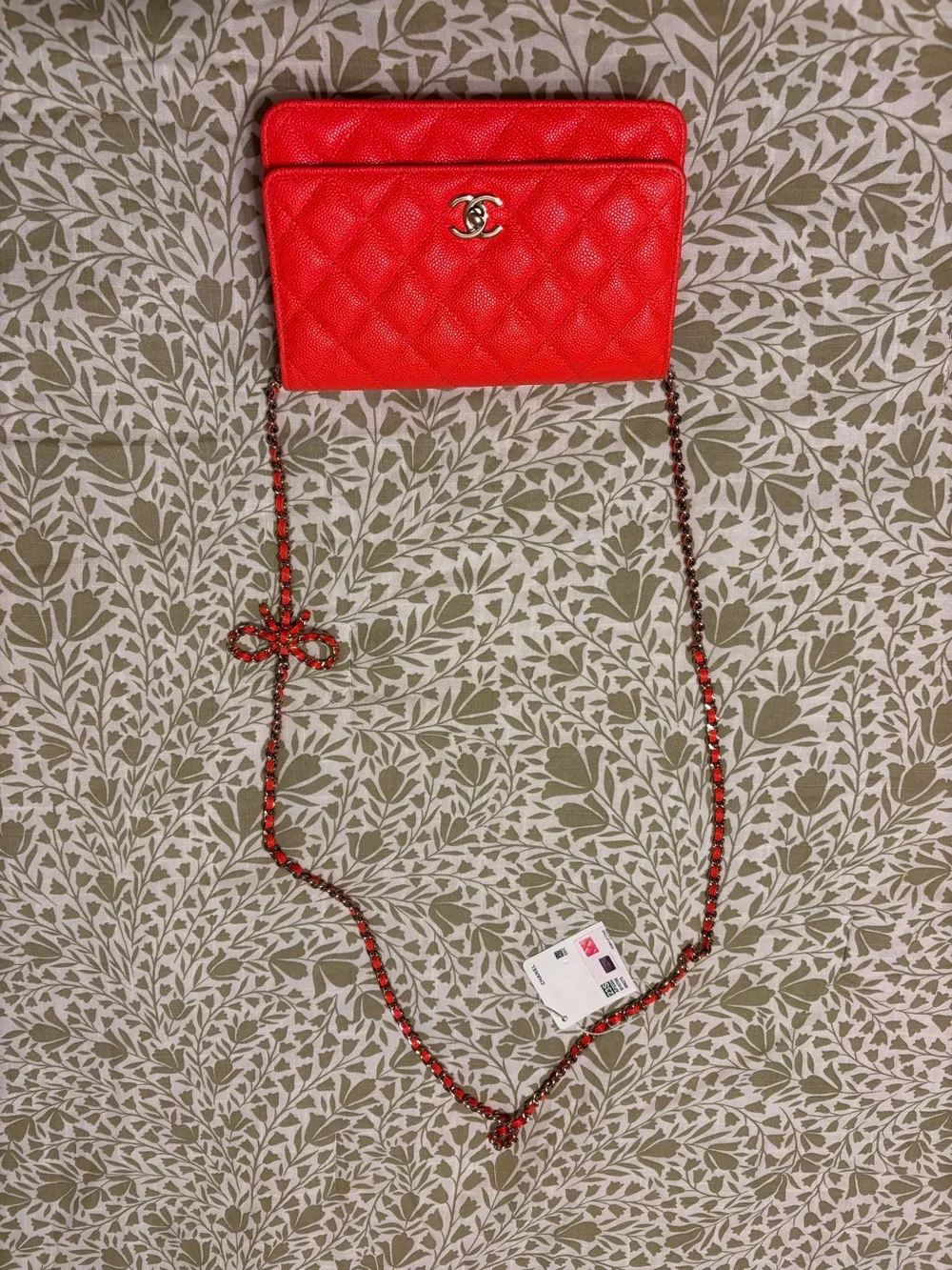 CHANEL Red Quilted Leather Crossbody with Gold Hardware